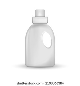 Household chemicals blank plastic bottles with handle.Vector illustration isolated on white background.Eps 10.