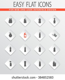 Household chemicals easy flat web icons for user interface design