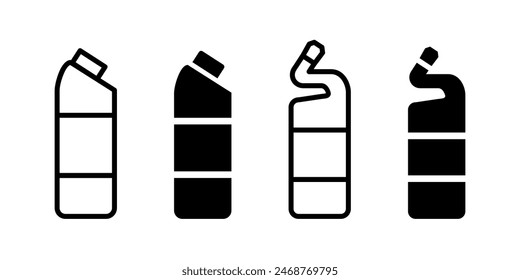 Household chemicals icon. Domestic detergent bottle symbol. Liquid laundry cleaner vector illustration isolated. Housework chemicals pictogram.
