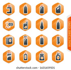 Household chemicals icon set for web sites and user interface