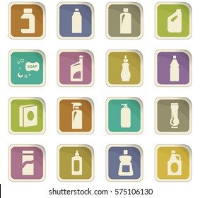 Household chemicals icon set for web sites and user interface