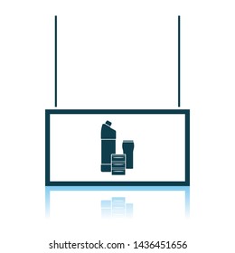 Household Chemicals Market Department Icon. Shadow Reflection Design. Vector Illustration.