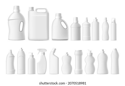 Plastic and iron containers liquid set production Vector Image