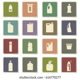 household chemicals vector icons for user interface design