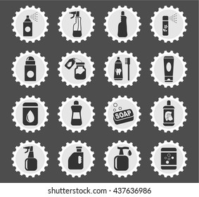 household chemicals web icons for user interface design