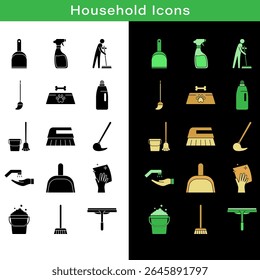 Household Cleaning Set Icon Vector Illustration
