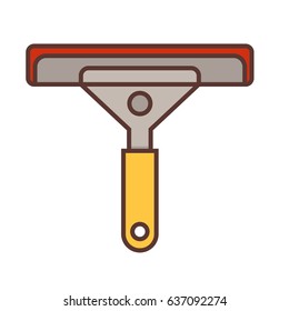 Household cleaning supplies isolated icon in outline flat style. Washing tool vector cartoon illustration. Graphic concept for web sites, banner, mobile apps, infographics. 