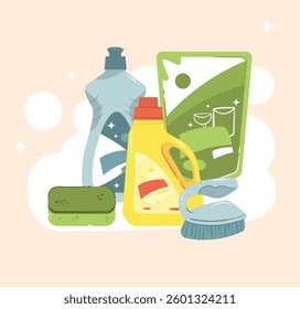 Household Cleaning Supplies Set for Home Hygiene Projects