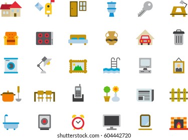 HOUSEHOLD colored flat icons