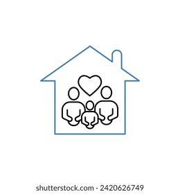 icono de línea de concepto de hogar. Ilustración de elemento simple. diseño de símbolos de esquema de concepto doméstico.