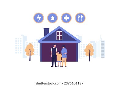 Household consumption flat style illustration vector design