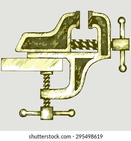 Household desktop vice. Vector Image