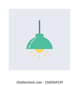 Household Devices flat icons for bulb & light