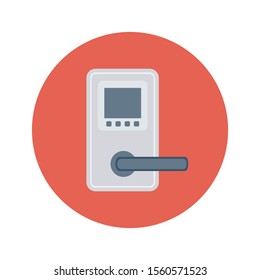 Household Devices flat icons for digital & lock