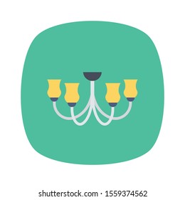 Household Devices flat icons for lamp & light