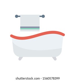 Household Devices flat icons for tub & towel