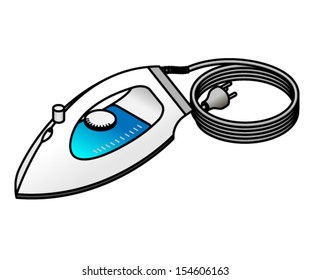 A household electric steam iron.