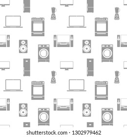 Household electrical appliances seamless pattern. Vector illustration.