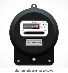 A Household Electricity / Power Meter. Vector Illustration.