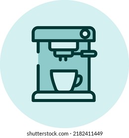 Cafetera electrónica doméstica, ilustración, vector sobre fondo blanco.