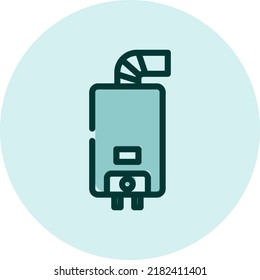 Household electronics heating system, illustration, vector on a white background.