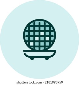 Household electronics waffle maker, illustration, vector on a white background.