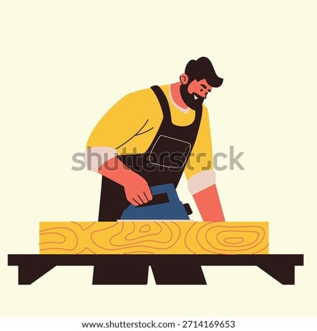 household fixing and carpentry tasks illustration