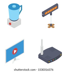 Household Gadgets Isometric Vectors Pack 