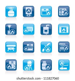 Household Gas Appliances Icons - Vector Icon Set