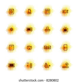 household goods icons, dots series