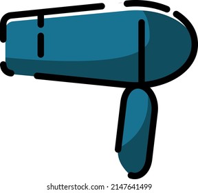 Household hairdryer, illustration, vector on a white background.