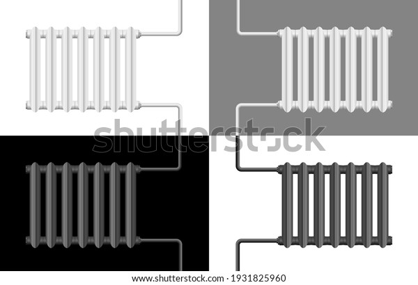 Household heating\
cast iron radiators in\
vector