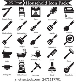 Household Icon Pack, Vector Graphics