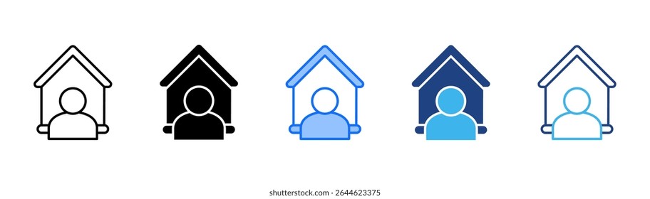 Household icon set multiple style collection