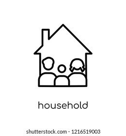 Household icon. Trendy modern flat linear vector Household icon on white background from thin line smart home collection, editable outline stroke vector illustration