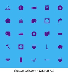 household icon. household vector icons set iron, plug, electric outlet and washer