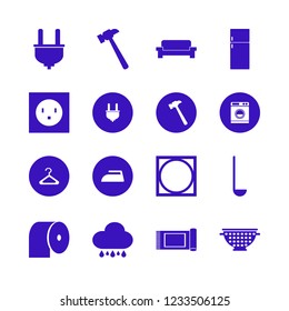 household icon. household vector icons set washer, toilet paper, fridge and sofa