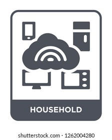 household icon vector on white background, household trendy filled icons from Smart home collection, household simple element illustration
