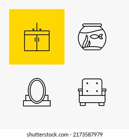 HOUSEHOLD ICONS AND EQUIPMENT. INDOORS. HOME FURNITURE.