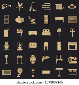 Household icons set. Simple style of 36 household vector icons for web for any design