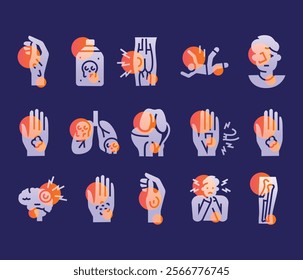 Household injuries glassmorphism illustration. Household injuries. Transparency blur elements. Ui layered design.