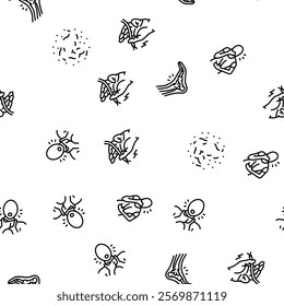 household injury accident human vector seamless pattern thin line illustration