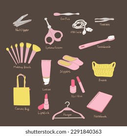 
Household items and various cosmetics