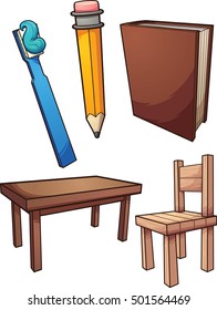 Household items. Vector clip art illustration with simple gradients. Each on a separate layer. 