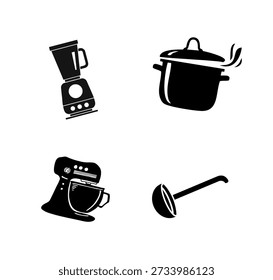 ícones de vetor de eletrodomésticos e cozinha