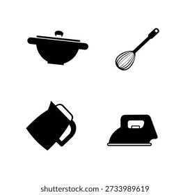 ícones de vetor de eletrodomésticos e cozinha