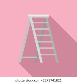 Vector plano del icono de la escalera doméstica. Construcción escalonada. Staer metal