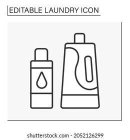  Household line icon. Washing powder and liquid.Cleaning service. Laundry service concept. Isolated vector illustration.Editable stroke