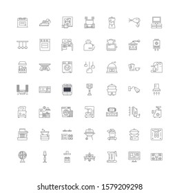 Household linear icons, signs, symbols vector line illustration set