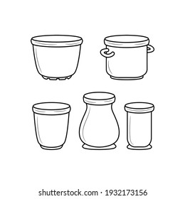 Icono de línea de objetos simples dibujados a mano 